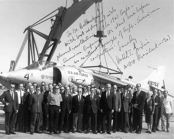 Anglo-American Conference group in front of a P1127