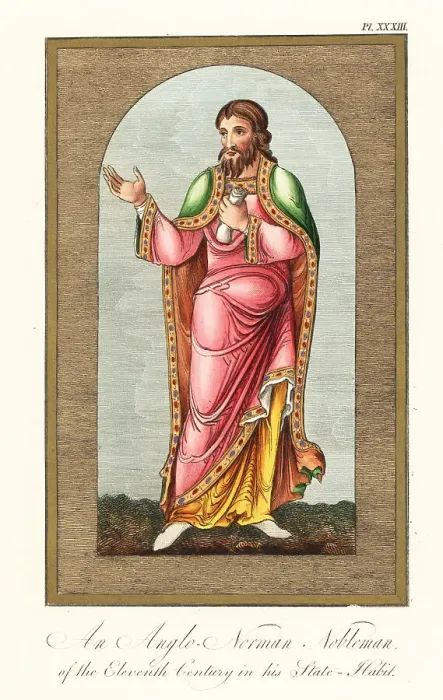 Framed Print : Anglo-Norman nobleman in state habit, 11th century