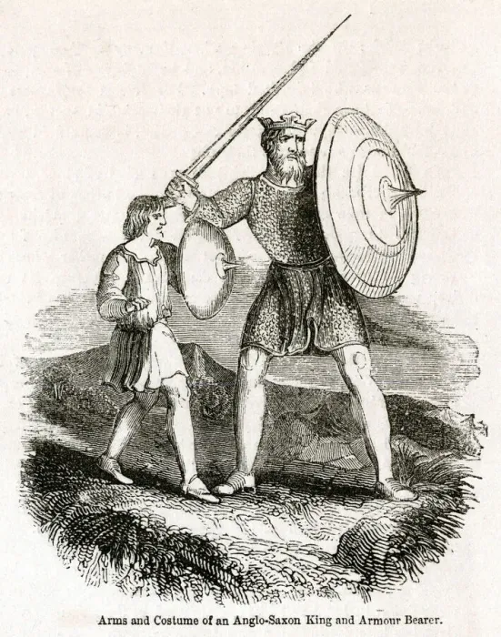 Framed Print : Anglo Saxon King and armour bearer Framed Print : Anglo Saxon King and armour bearer