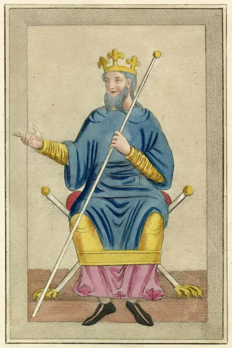 Framed Print : Anglo-Saxon king in a habit of state wears a long tunic & a roc or super-tunic