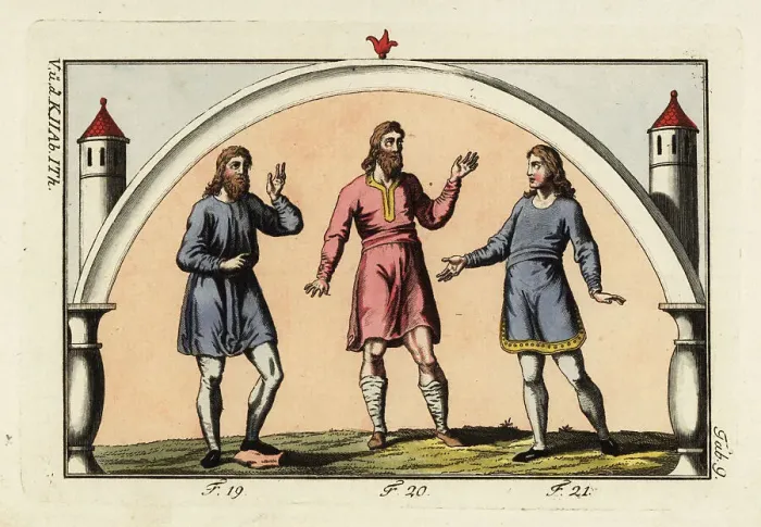 Framed Print : Anglo-Saxon men in tunics Framed Print : Anglo-Saxon men in tunics