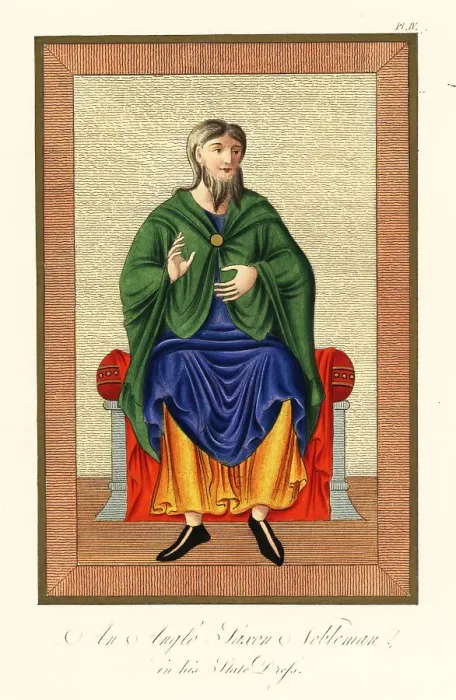 Framed Print : Anglo-Saxon nobleman in his state dress, 8th century