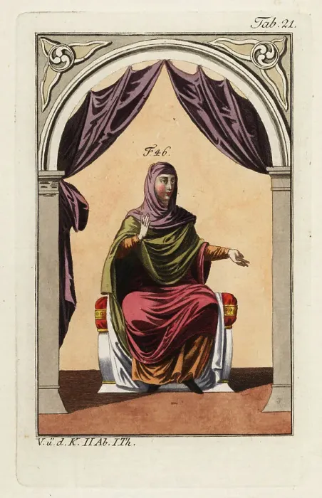 Framed Print : Anglo Saxon woman depicted in her grand finery Framed Print : Anglo Saxon woman depicted in her grand finery