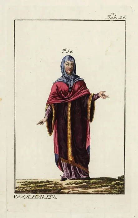 Framed Print : Anglo Saxon woman (or queen) in a wide-sleeved dress Framed Print : Anglo Saxon woman (or queen) in a wide-sleeved dress