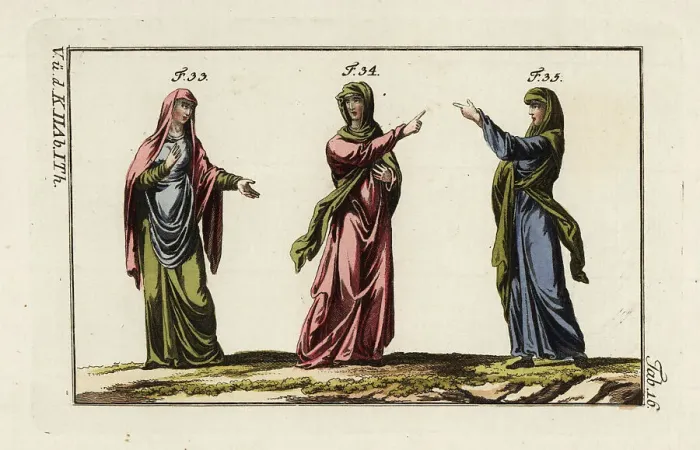 Framed Print : Anglo Saxon women's dress Framed Print : Anglo Saxon women's dress