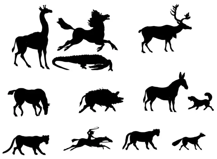 Framed Print : Animal silhouettes Framed Print : Animal silhouettes