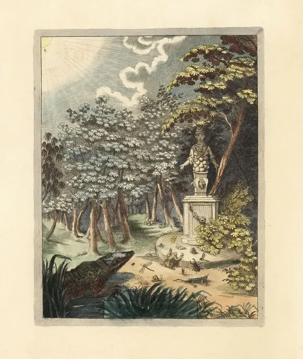 Framed Print : Animals and insects before a statue of Ephesian Artemis