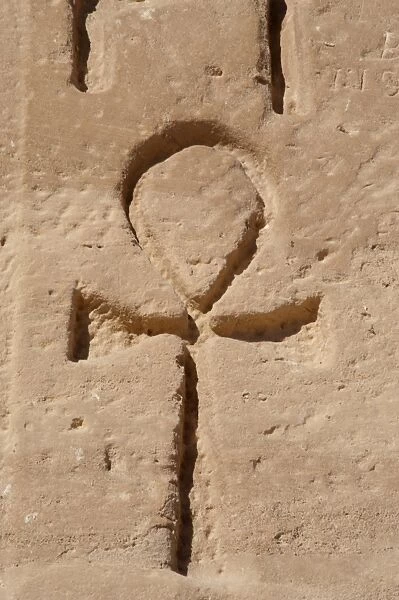 Ankh or key of life. Relief. Abu Simbel. Egypt