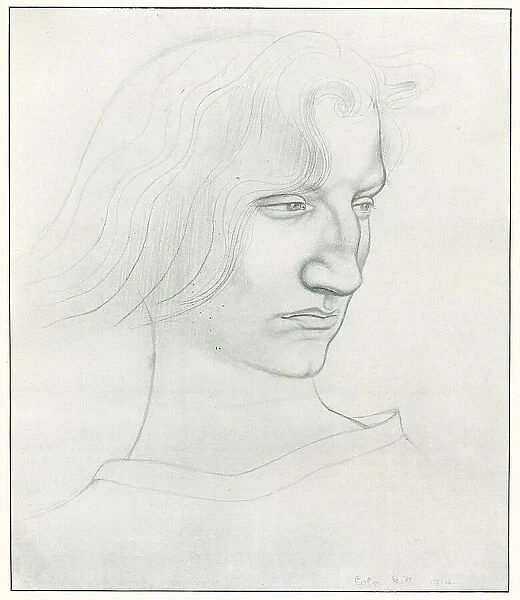 Annarella. A portrait pencil drawing titled Annarella, at the Prix de Rome, 1913