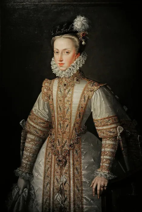 Framed Print : Anne of Austria, circa 1571, by Alonso Sanchez Coello Framed Print : Anne of Austria, circa 1571, by Alonso Sanchez Coello