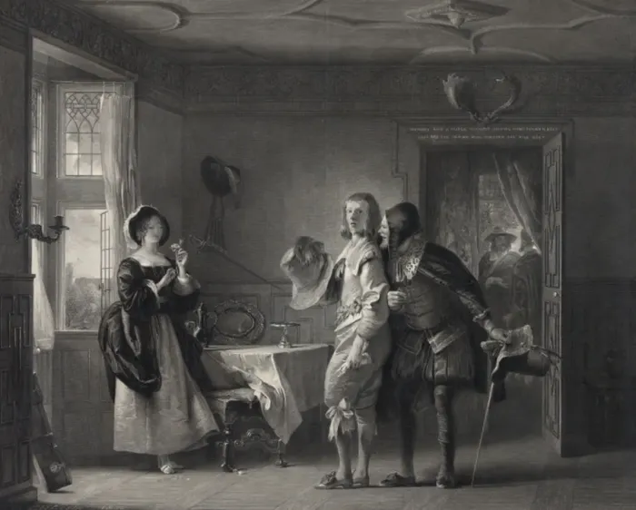 Framed Print : Anne Page, slender and shallow. A scene from the merry wives Framed Print : Anne Page, slender and shallow. A scene from the merry wives