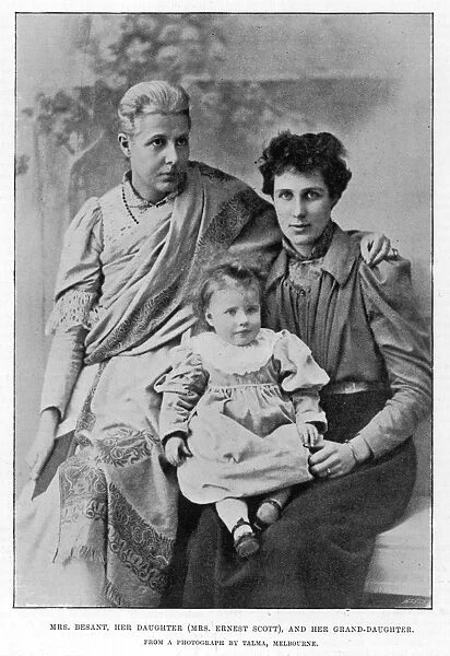 Annie Besant with her daughter and granddaughter