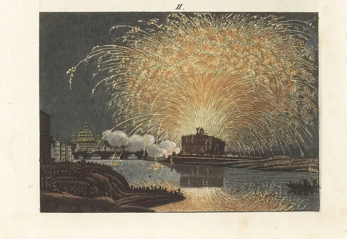 Framed Print : Annual fireworks at the Castel Sant'Angelo, Rome Framed Print : Annual fireworks at the Castel Sant'Angelo, Rome