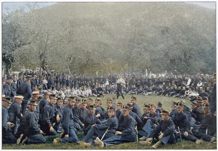 Framed Print : Annual Swiss Army Sports at Interlaken (every September) Date: 1890s Framed Print : Annual Swiss Army Sports at Interlaken (every September) Date: 1890s