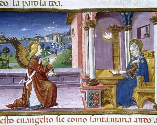 Annunciation of the Archangel Gabriel to Mary. Codex of Pred