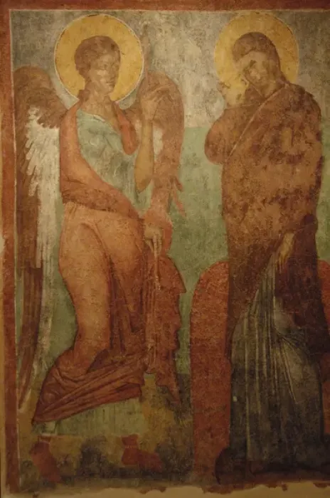Framed Print : The Annunciation. Detail. 15th century. Corfu. Greece Framed Print : The Annunciation. Detail. 15th century. Corfu. Greece
