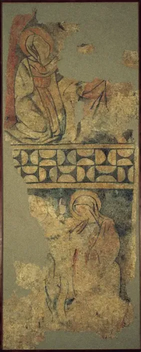 Framed Print : Annunciation. Fresco depicting the Virgin Mary kneeling befo Framed Print : Annunciation. Fresco depicting the Virgin Mary kneeling befo