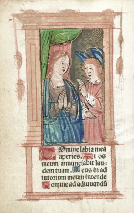 Framed Print : The Annunciation illustration: Parisian Book of Hours Framed Print : The Annunciation illustration: Parisian Book of Hours