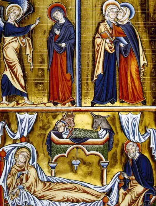 Framed Print : The Annunciation and the Visitation. At the bottom, the Birt
