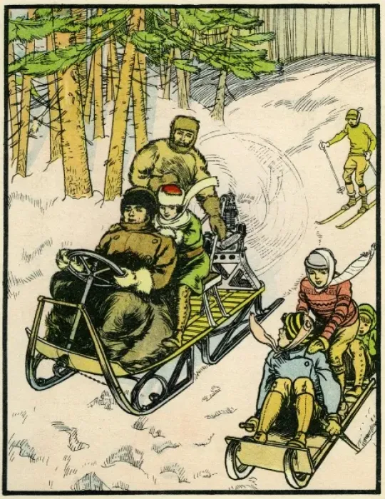 Framed Print : Anon. Motor sleigh (1920) Framed Print : Anon. Motor sleigh (1920)