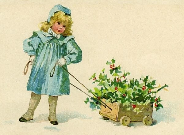 Anon Nister. Girl with holly cart
