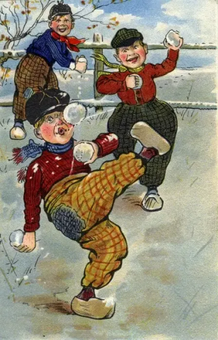 Framed Print : Anon. Snowballing. Anon 1905. jpg Framed Print : Anon. Snowballing. Anon 1905. jpg
