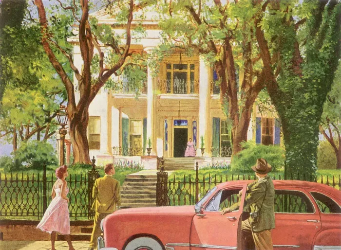 Framed Print : Antebellum Mansion Tour Date: 1950 Framed Print : Antebellum Mansion Tour Date: 1950