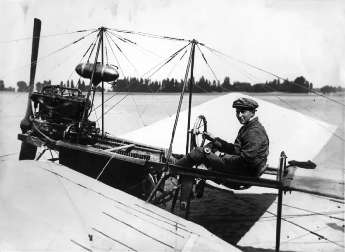 Framed Print : Anthony Fokker in the cockpit of a Spin Framed Print : Anthony Fokker in the cockpit of a Spin