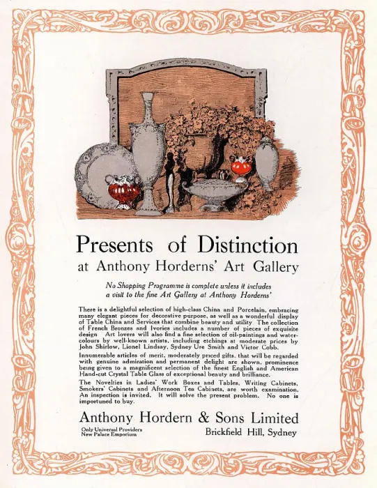Framed Print : Anthony Hordern & Sons Advertisement Framed Print : Anthony Hordern & Sons Advertisement