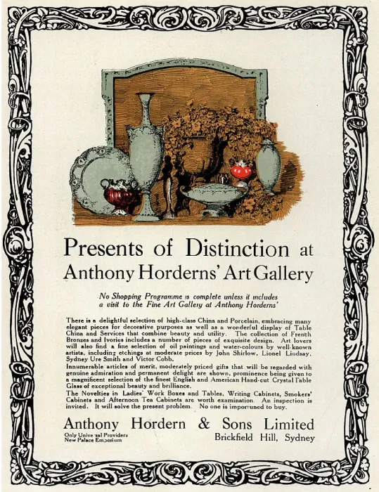 Framed Print : Anthony Hordern & Sons Advertisement Framed Print : Anthony Hordern & Sons Advertisement