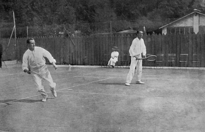 Framed Print : Anthony Wilding playing tennis at Cannes Framed Print : Anthony Wilding playing tennis at Cannes