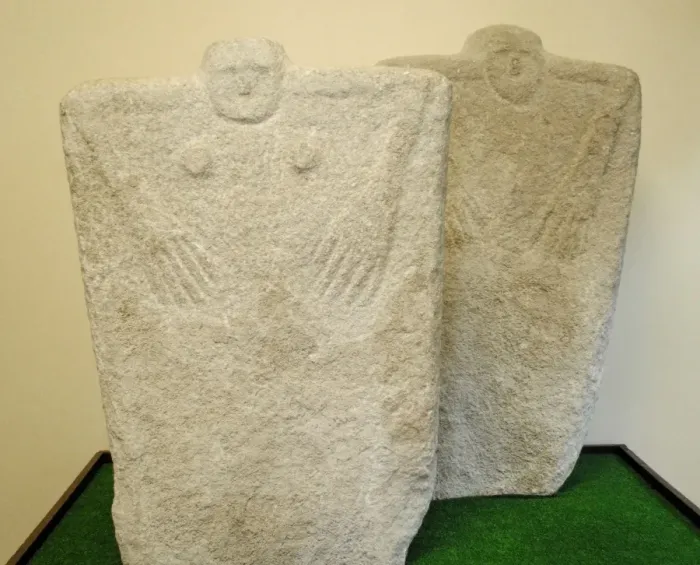 Framed Print : Anthropomorphic stone stelae. Yamna Culture. 36th-23rd centu Framed Print : Anthropomorphic stone stelae. Yamna Culture. 36th-23rd centu