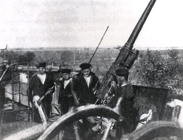 Anti-aircraft gun on Romanian monitor boat, WW1
