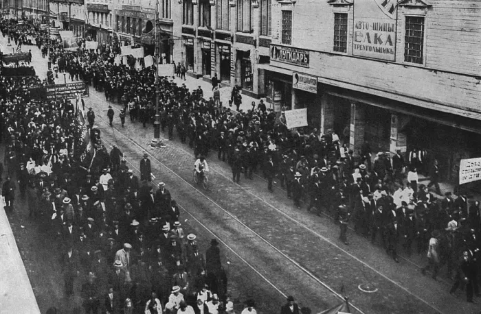 Framed Print : Anti-capitalist parade in a Russian street Framed Print : Anti-capitalist parade in a Russian street