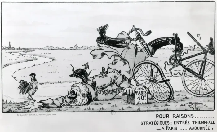 Framed Print : Anti-German cartoon, on the road to Paris, WW1 Framed Print : Anti-German cartoon, on the road to Paris, WW1