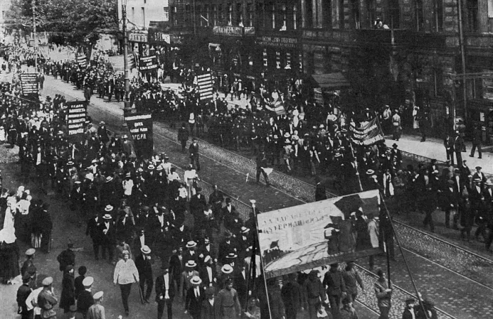 Framed Print : Anti-government parade in a Russian street Framed Print : Anti-government parade in a Russian street