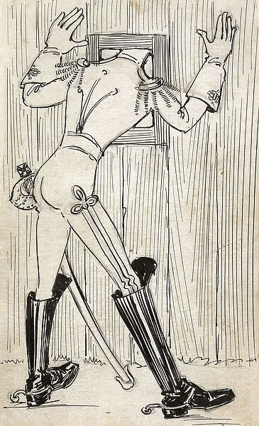Anti-Kaiser satire, trench art, Belgium, WW1