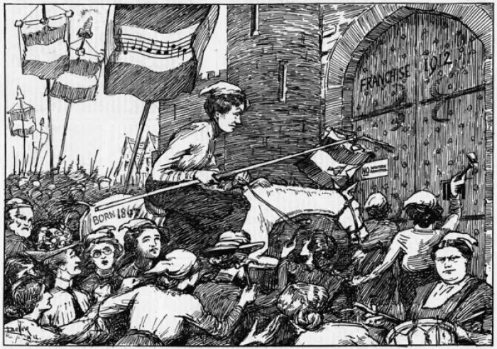 Framed Print : Anti-Suffrage Cartoon 1912 Demonstration Framed Print : Anti-Suffrage Cartoon 1912 Demonstration