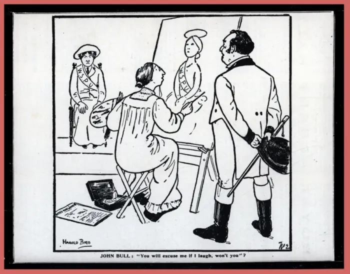 Framed Print : Anti-Suffrage Cartoon Portrait Framed Print : Anti-Suffrage Cartoon Portrait