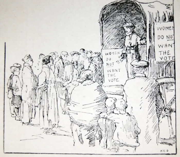 Framed Print : Anti-Suffrage Meeting East London Framed Print : Anti-Suffrage Meeting East London