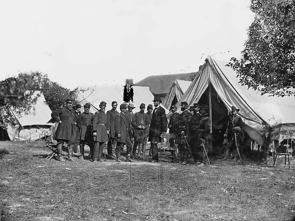 Antietam, Md. President Lincoln with Gen. George B. McClella