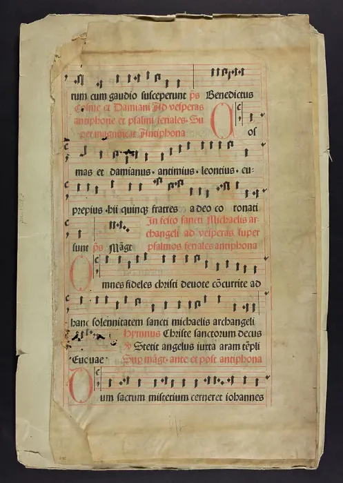 Framed Print : Antiphonal (Incunable Fragment) Framed Print : Antiphonal (Incunable Fragment)