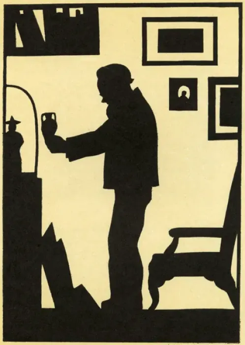 Framed Print : Antiquary in silhouette