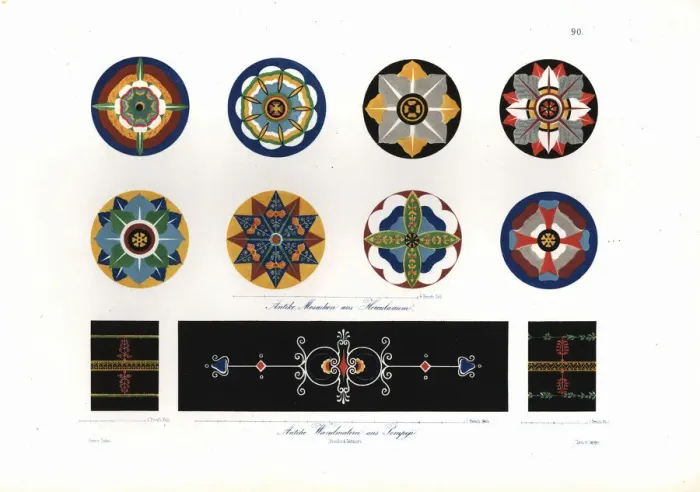 Framed Print : Antique mosaics from Herculaneum, and antique Framed Print : Antique mosaics from Herculaneum, and antique