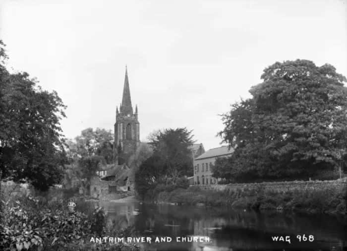 Framed Print : Antrim River and Church Framed Print : Antrim River and Church