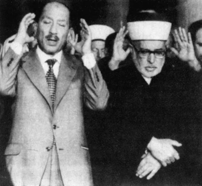 Framed Print : Anwar Sadat at prayer Framed Print : Anwar Sadat at prayer