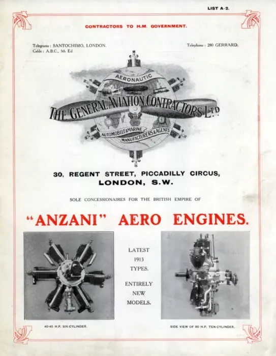 Framed Print : Anzani brochure cover circa 1913 Framed Print : Anzani brochure cover circa 1913