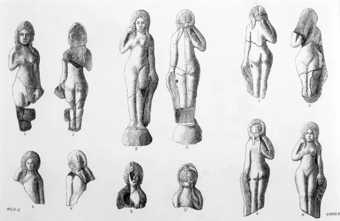 Framed Print : Aphrodite Statuettes Framed Print : Aphrodite Statuettes