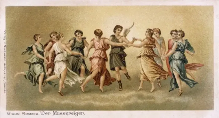 Framed Print : Apollo Dances with Muses Framed Print : Apollo Dances with Muses