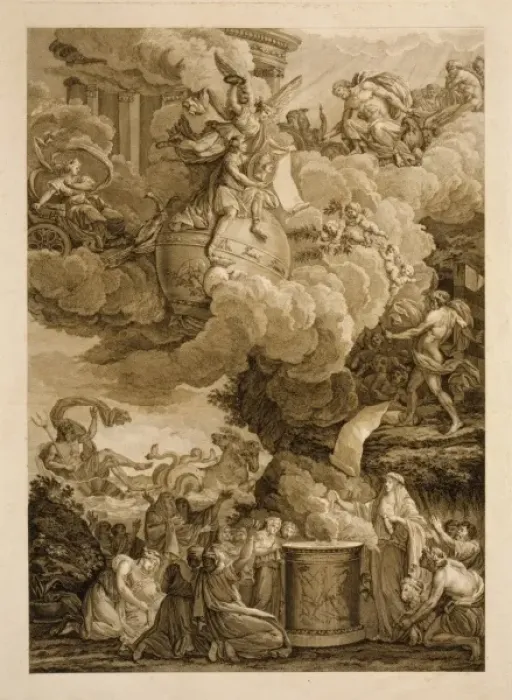 Framed Print : Apotheosis of Montgolfier Framed Print : Apotheosis of Montgolfier